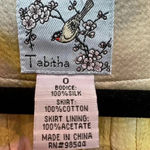 Anthropologie Tabitha Zoya Watercolor Dress Silk Top Cotton Skirt Size 0 XXS Gray Photo 11