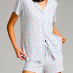 SKIMS Soft Lounge Short Sleep Set – XS – Cloud Candy Heart Print – NWOT Photo 0