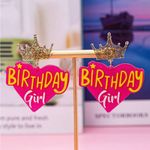 👑👑👑3 for 12$👑👑👑Pink Birthday Girl Earrings with Gold Glitter Crown Pink Photo 0