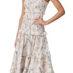 Saylor  Althea pink floral smocked midi dress size medium baby shower wedding Photo 0