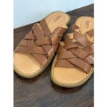 BORN Isle Woven leather brown Slide Slip On Sandal size 8 NWT Tan Photo 2