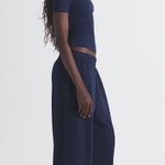 SKIMS  Cotton Jersey Wide Leg Pant in Navy, Size Small Photo 2