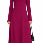 Michael Lauren NWT Revolve x Deep V-Neck Jersey Maxi Dress in BURGUNDY Photo 0