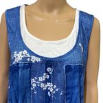 Blue and White Sleeveless Lagenlook Tee Shirt Dress or Coverup Womens XL Photo 6