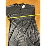 Theory NWT Black Paper Faux Leather Triangle Shirt Dress Size XL Photo 5