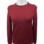 Uniqlo Maroon Red 100% Wool Crew Neck Long Sleeve Pullover Sweater Top Size XS Photo 0
