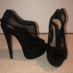 Black Mesh Formal Heels Size 6.5 Photo 1