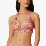 Jessica Simpson  Floral Rendevous Halter Swim Top in Flax Multi Size S NEW w/Tag Photo 0