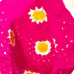 Pink Floral Crotchet Knit Grandma Boho Bucket Hat Photo 2