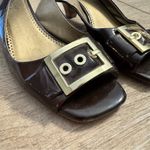 Franco Sarto  Patent Leather Chocolate Brown Slingback Shoes - Size 8 Photo 1