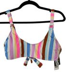 California Waves NWT  Colorful Striped Swimsuit Top Size Large Photo 0