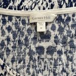 Garnet Hill  Leopard Cheetah Print Merino Wool Crewneck Sweater‎ M Navy Cream Photo 3