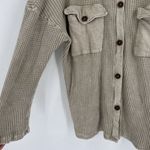 Bucket List Thermal Waffle Henley oversized size medium Tan Boho Streetwear Photo 4