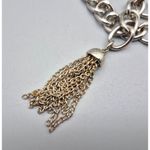 None Great Multi Chain & Faux Pearl Silver Tone Adjustable Belt Faux Leather 37-50 in Photo 3