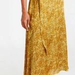 Santorelli VELIA Sleeveless Midi Dress in Dijon‎ Yellow Printed Satin SIZE 8 NWT Gold Photo 0