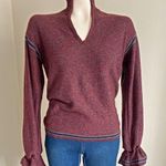 Vintage 70s Miss Pernilla Balloon Sleeve Knit Top Burgundy Boho Pullover Sweater Blue Photo 10