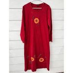 VINTAGE Peaces Maxi cotton dress size Small made in USA Red Photo 1