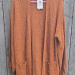 Merokeety  Cozy Orange Open-Front Sweater Photo 0