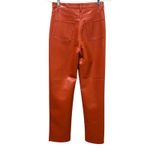 Wilfred Aritzia Melina High-Waisted Vegan Leather Pants 4 Revel Red Orange Photo 5