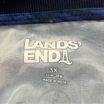 Lands' End Lands’ End Women’s Plus Size Elbow Sleeve 365 Tunic Top Blue Print 3X Photo 2