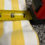 Denim & Co yellow and white striped v neck short sleeve shirt L Size L Photo 7