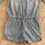 Hinge  Romper Shorts Jumpsuit XSmall Blue Jean Denim Western‎ Coastal Cowboy Photo 5