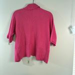 Ralph Lauren Lauren  Knit Cardigan Open Front Pink Cotton Blend Short Sleeve- M Photo 5