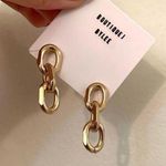 Gold Thick Chain Earrings, Gold Chain Earrings Photo 1