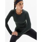 Athleta L Momentum Seamless Top Elm Green Long Sleeve Large Photo 1