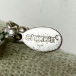 Chico's Double Strand Cord Square Striped Silver Tone Pendant β¨ Photo 3