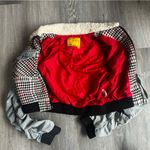 Signature 8 Denim and Houndstooth Plaid Denim Jacket Crop Style Size Small Red Photo 6