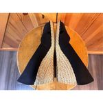 CHAPS Heels Womens 8.5 Dakoda Slip On Peep Toe Espadrille Wedge Black Fabric Photo 4