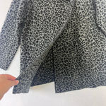 Christian Siriano Wool Blend Cardigan Sweater 1X Leopard Print Thick Cozy Cabin Black Photo 4