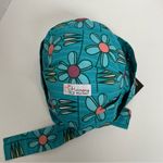 Harmony Scrub Hat Floral Lightweight Elastic Band Retro Boho Cotton Green USA Photo 4