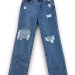 American Bazi  Womens High Rise Waist Straight Wide Leg Jeans Distressed Size 5 Photo 0