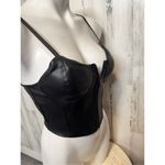No Boundaries Faux leather black corset crop top Photo 5