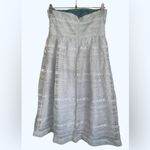 J.Crew Size 8 Strapless Light Olive Green Eyelet Laced Dress Cotton Full Lining Photo 1