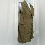 Michael Kors  Olive Green Utility Vest Dress with Zip Front (1070) Photo 3