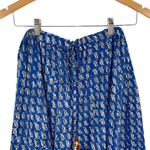 Unbranded Womens Bohemian Mirror Indian Pompom Tie Waist Flared Skirt Blue Small Photo 1
