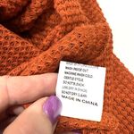 Women's Hoodie Oversized Waffle Knit Henley Size XL Orange Photo 4