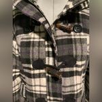 Hydraulic  plaid jacket, black gray white purple, size Small Photo 2