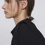 ZARA  Black Draped Ruched Long Sleeve Business Casual Sleek Chic Blouse Top Shirt Photo 2