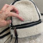 Michael Kors Mini Backpack Cream Sherpa Black Leather Trim Silver Hardware Cute Photo 1