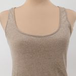 Vtg Y2K Chaiken Linen Sparkle Racer Tank Top Metallic Glam Indie Sleaze Size P Tan Photo 1