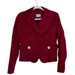 Akris Punto  Red Button Down Partial-Lined Blazer Office Size 8 Business Photo 0
