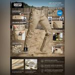 Women’s Stretch Tactical Cargo Pants with Pockets in Color Khaki, Size 4L. Tan Photo 2