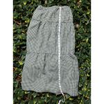 Vintage 100% Cotton Green White Gingham Tiered Midi Skirt Size 26 Photo 4