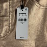 EXPRESS  Metallic Rose Gold Jeans‎ 2R Modern Straight Disco Party Cybercore Photo 10