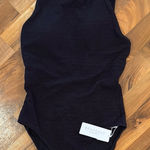 Seafolly ‎ textured black swimsuit lace up shelf bra classic 10 bathing suit Photo 0