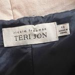 Rickie Freeman Teri Jon Navy Ruffle Tiered Formal Gown w/ Rosette Bow Strap Photo 14